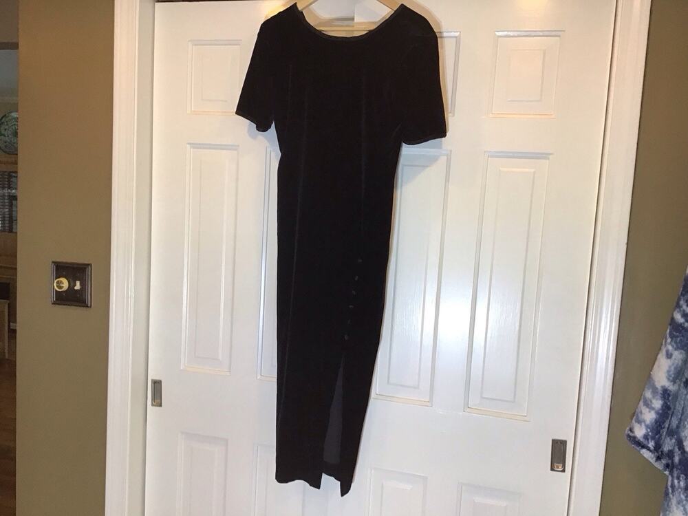 Vtg Regency Nina Piccalino Black Velvet Maxi Dress Sz8 Whimsigoth Witchy Capsule